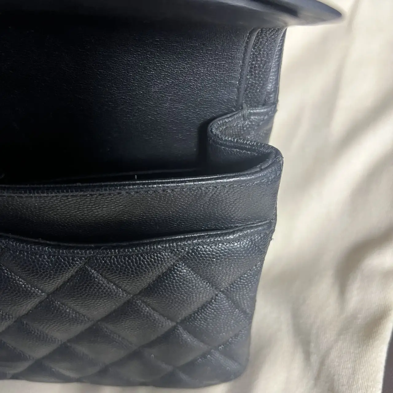 CHANEL Classic Flap Bag Black Medium Caviar Leather CHANEL Classic Flap Bag Black Medium Caviar Leather