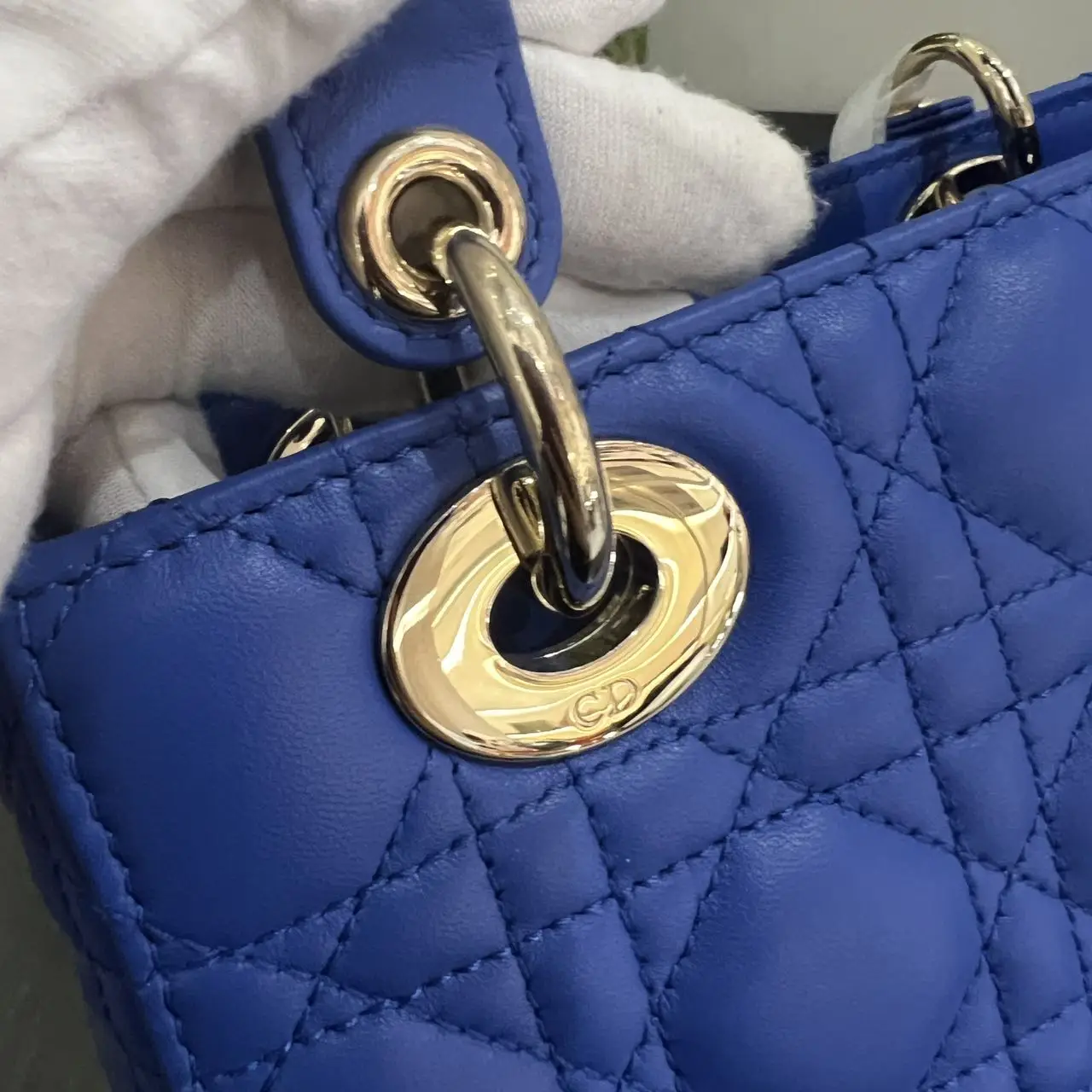 DIOR Small Lady Dior Bag Blue Lambskin DIOR Small Lady Dior Bag Blue Lambskin