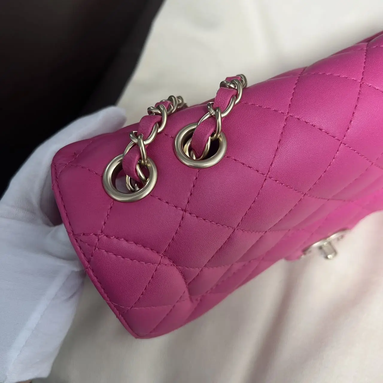 CHANEL Classic Flap Bag Small Pink Quilted Lambskin Bag Seasonal Collection New CHANEL Classic Flap Bag Small Pink Quilted Lambskin Bag Seasonal Collection New