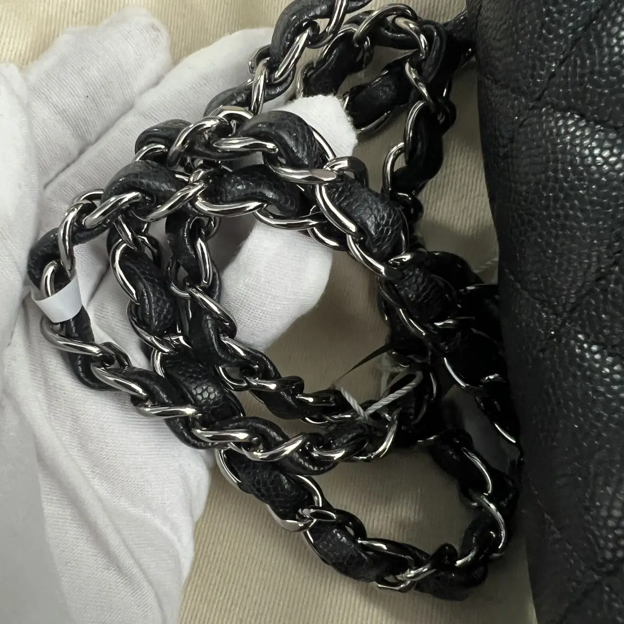 CHANEL Classic Flap Bag Black Medium Caviar Leather CHANEL Classic Flap Bag Black Medium Caviar Leather