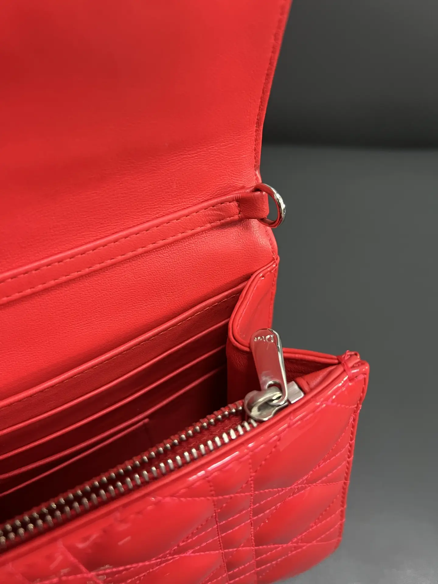 DIOR Christian Dior Miss Dior Chain Wallet Red DIOR Christian Dior Miss Dior Chain Wallet Red