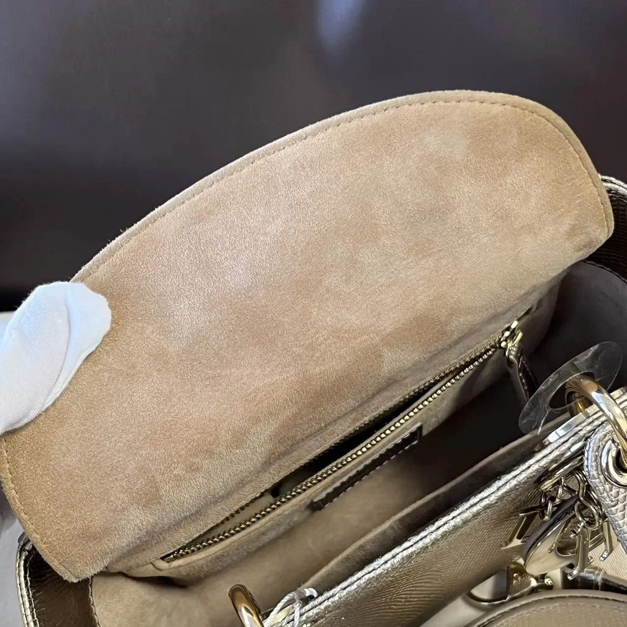 DIOR Small Lady Dior Bag Lizard Leather Gold DIOR Small Lady Dior Bag Lizard Leather Gold