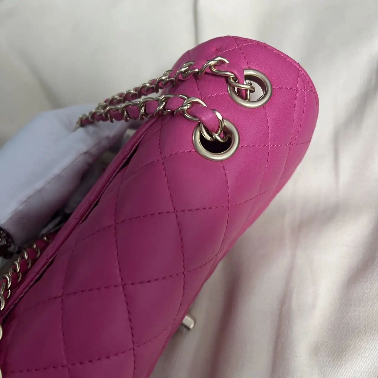 CHANEL Classic Flap Bag Small Pink Quilted Lambskin Bag Seasonal Collection New CHANEL Classic Flap Bag Small Pink Quilted Lambskin Bag Seasonal Collection New