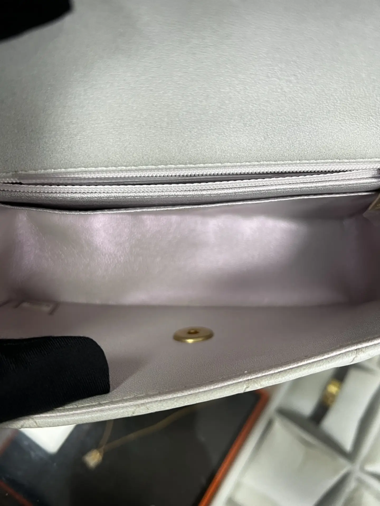 Chanel Mini Rectangular Classic Top Handle Flap Bag White Lambskin Chanel Mini Rectangular Classic Top Handle Flap Bag White Lambskin