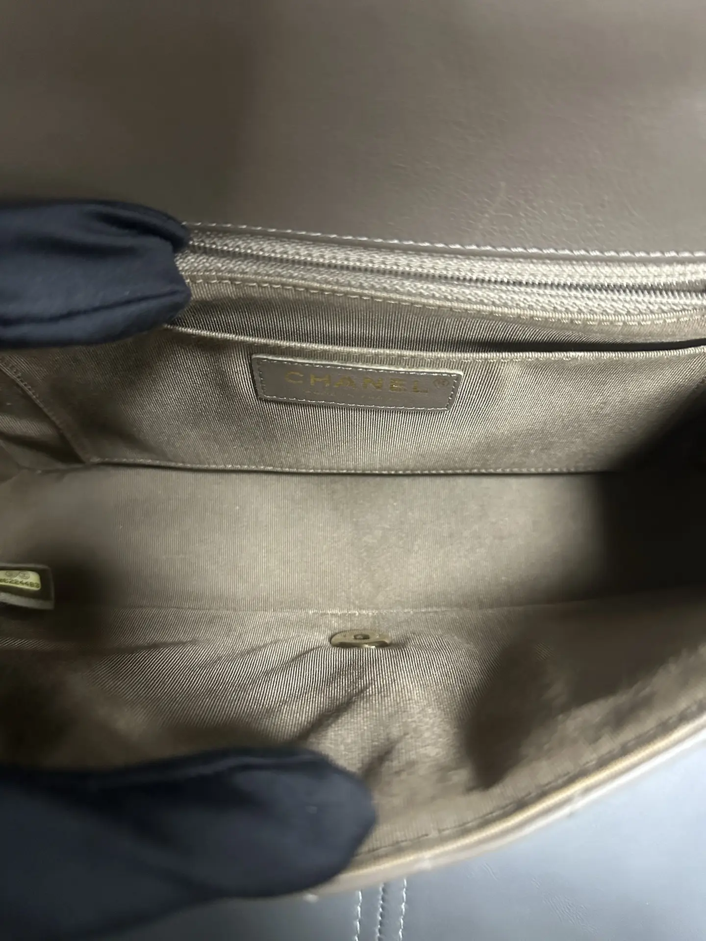 CHANEL Brown Chevron Leather Large Statement Flap Bag CHANEL Brown Chevron Leather Large Statement Flap Bag