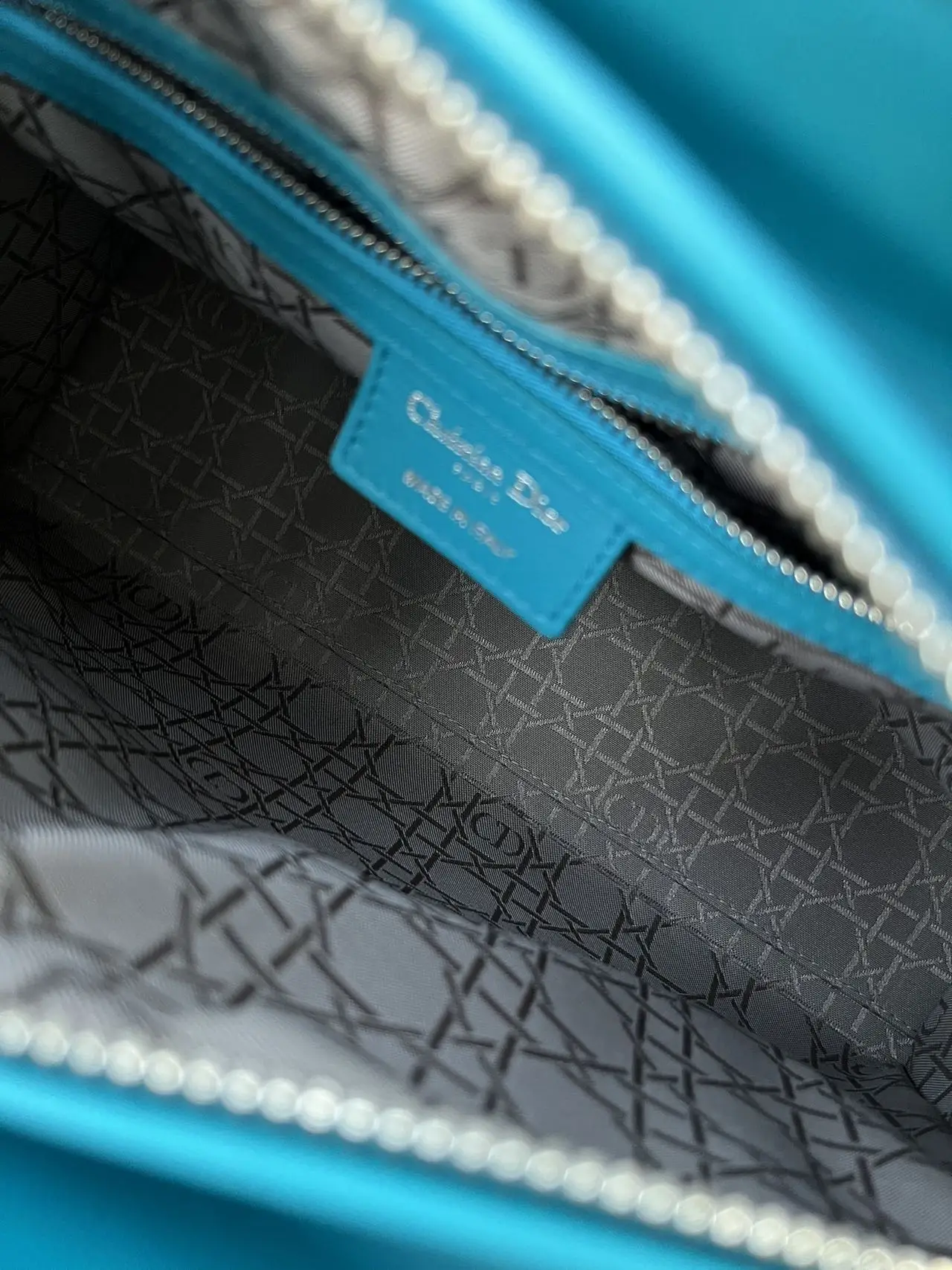 DIOR Large Lady Dior Lady Bag Blue Lambskin Bag DIOR Large Lady Dior Lady Bag Blue Lambskin Bag