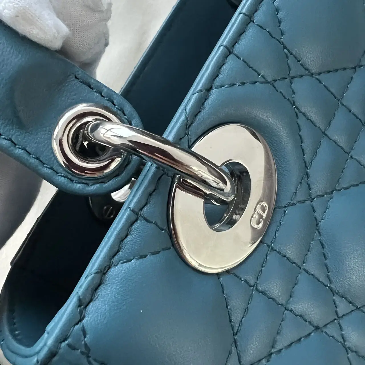 DIOR Small Lady Dior Bag Blue Lambskin DIOR Small Lady Dior Bag Blue Lambskin