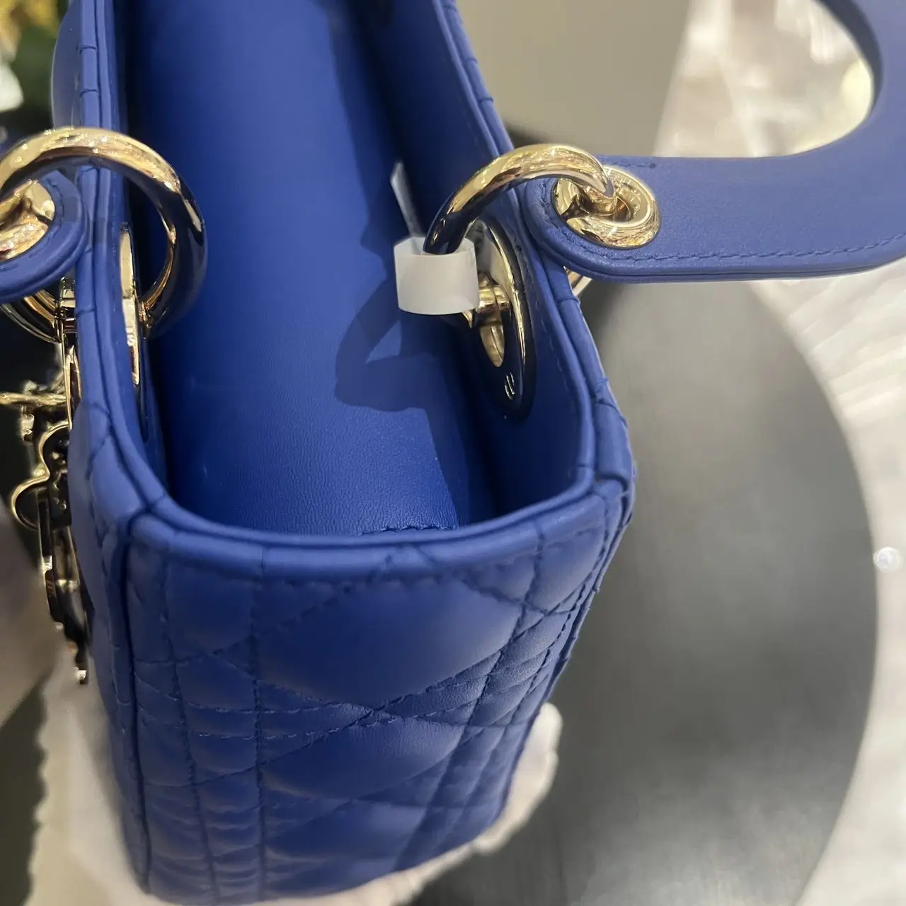 DIOR Small Lady Dior Bag Blue Lambskin DIOR Small Lady Dior Bag Blue Lambskin