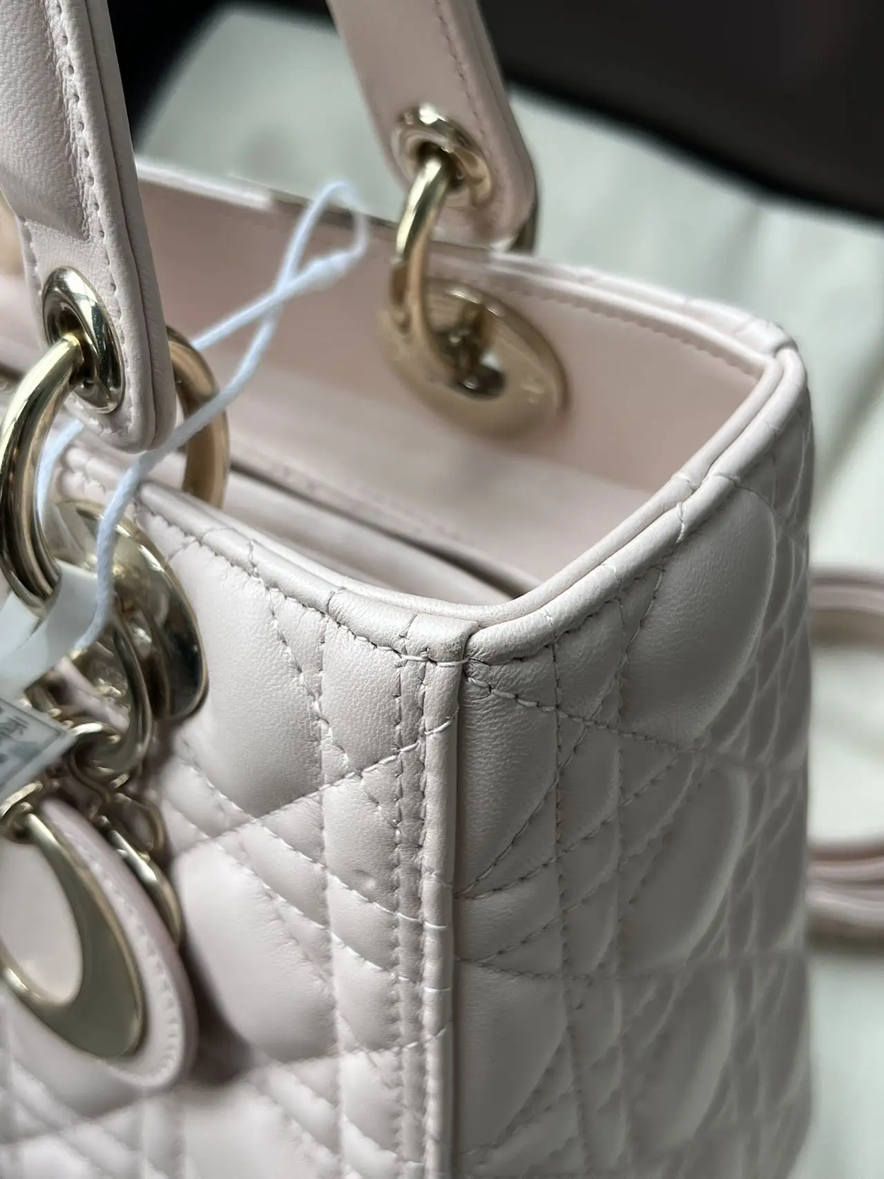 DIOR Pink Lambskin Medium Lady Dior Bag DIOR Pink Lambskin Medium Lady Dior Bag