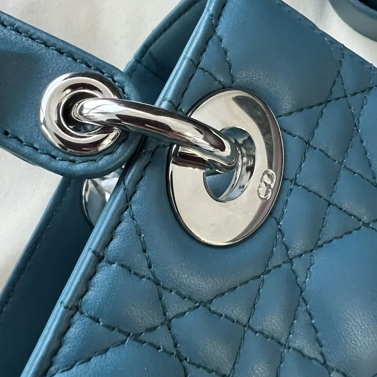 DIOR Small Lady Dior Bag Blue Lambskin DIOR Small Lady Dior Bag Blue Lambskin