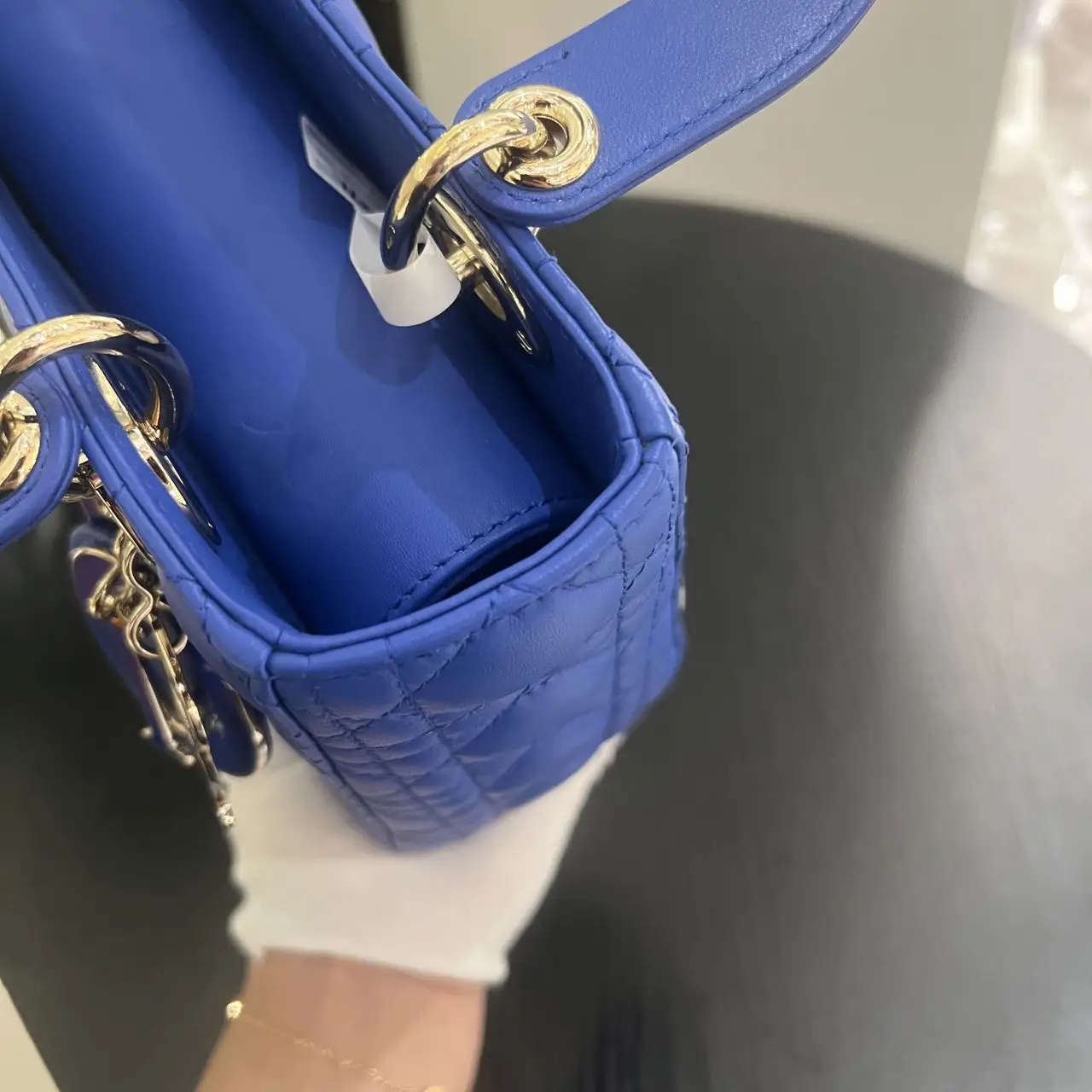 DIOR Small Lady Dior Bag Blue Lambskin DIOR Small Lady Dior Bag Blue Lambskin