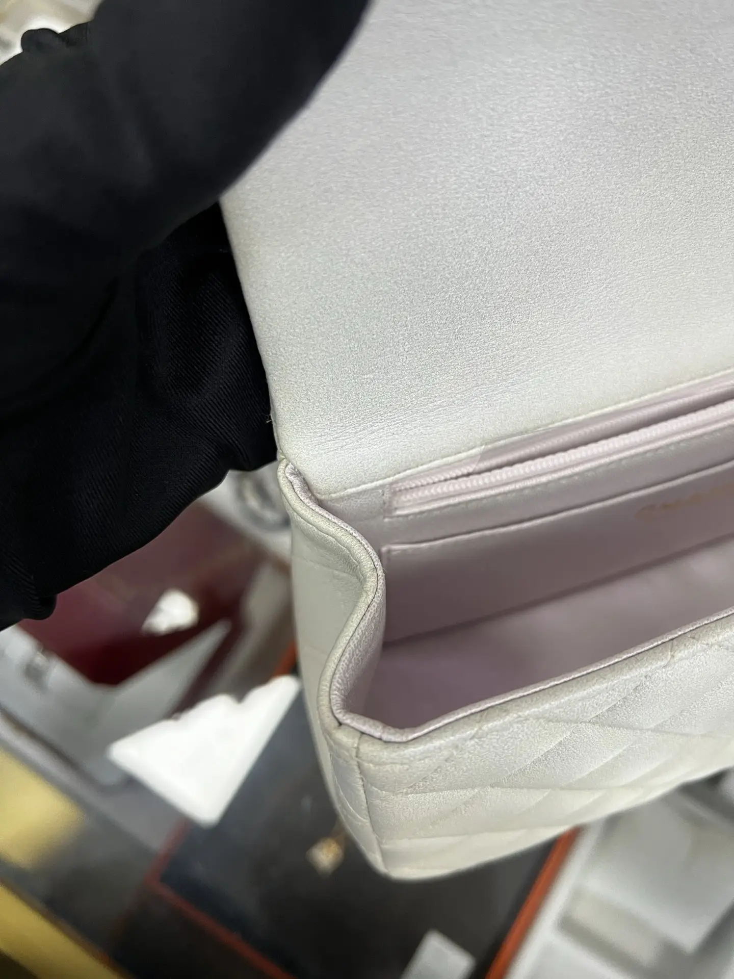 Chanel Mini Rectangular Classic Top Handle Flap Bag White Lambskin Chanel Mini Rectangular Classic Top Handle Flap Bag White Lambskin