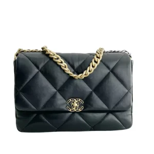 Chanel Maxi 19 Flap Black & Gold New With Tag