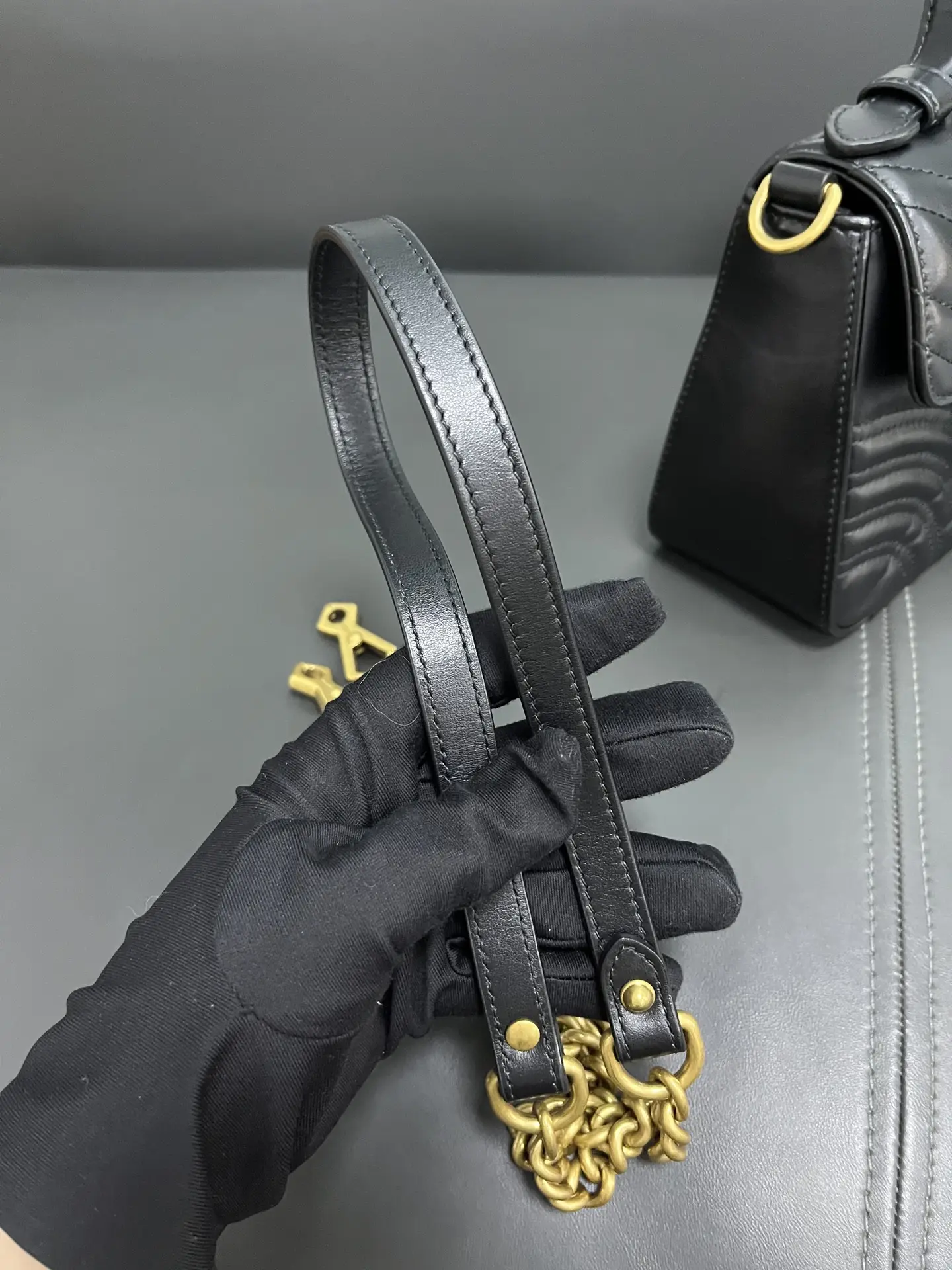 GUCCI GG Marmont Small Top Handle Bag GUCCI GG Marmont Small Top Handle Bag