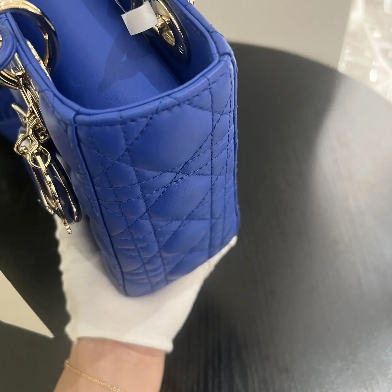DIOR Small Lady Dior Bag Blue Lambskin DIOR Small Lady Dior Bag Blue Lambskin
