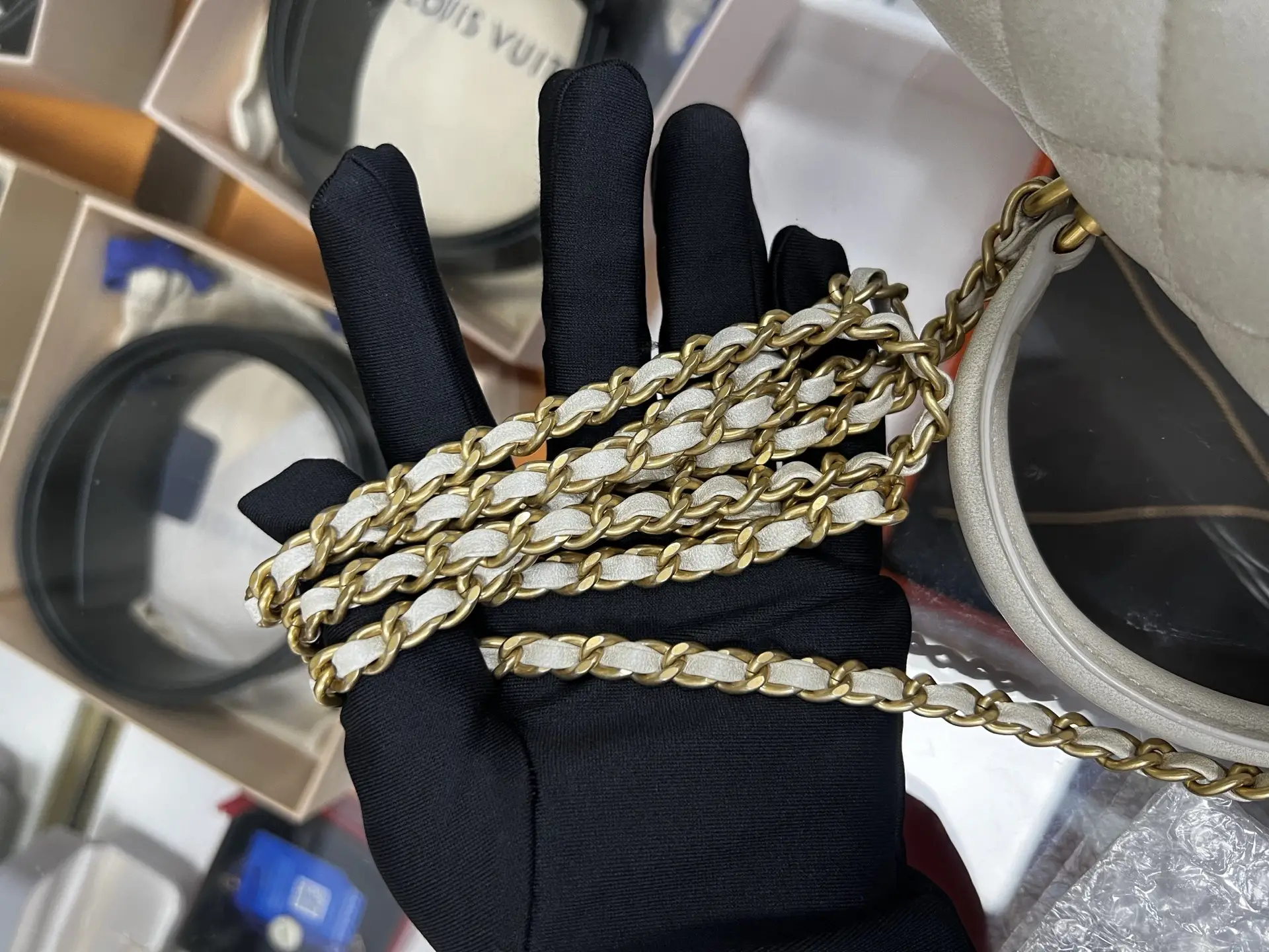 Chanel Mini Rectangular Classic Top Handle Flap Bag White Lambskin Chanel Mini Rectangular Classic Top Handle Flap Bag White Lambskin