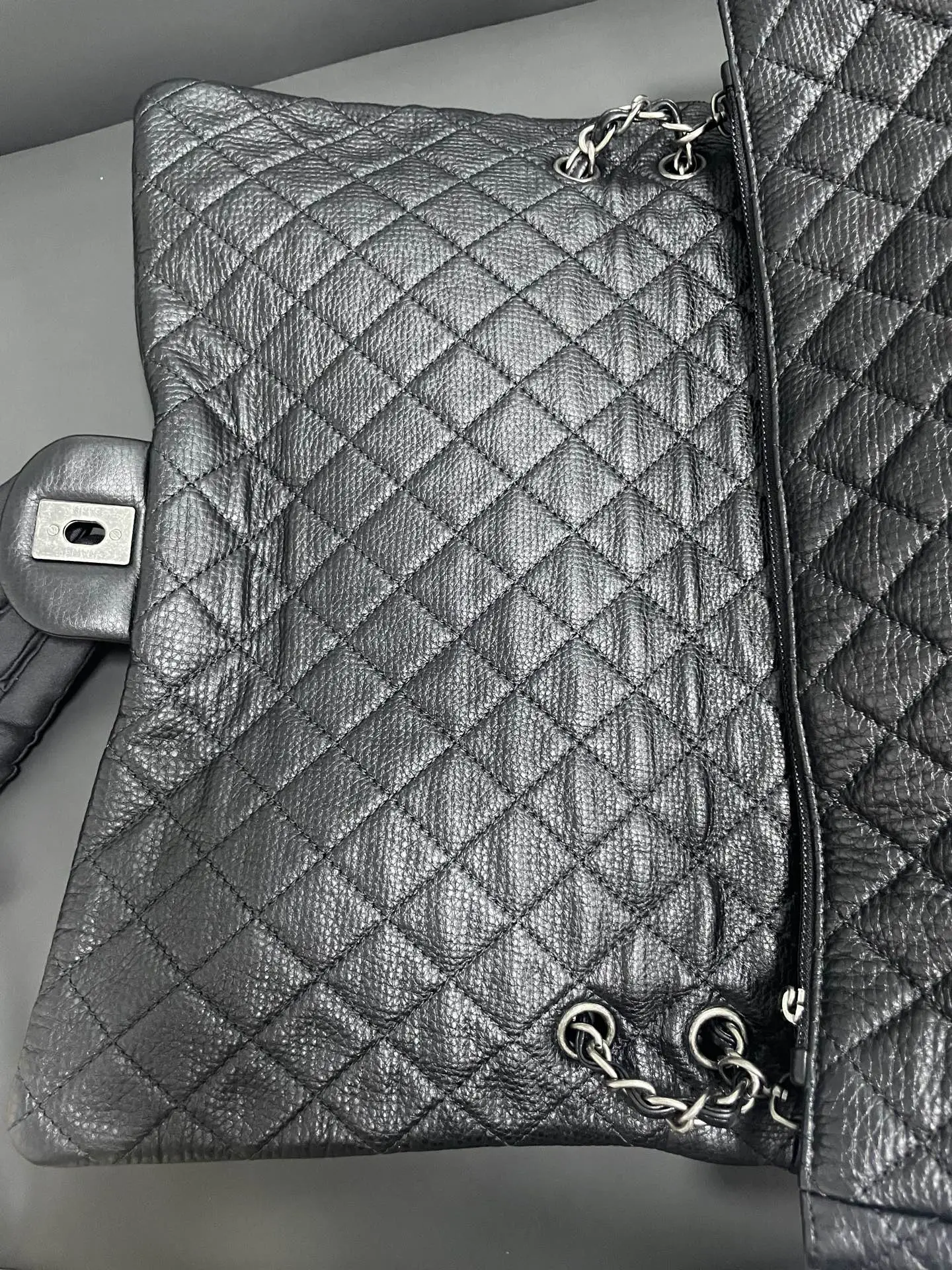 Chanel Black Calfskin Quilted XXL Travel Flap Bag New With Receipt Chanel Black Calfskin Quilted XXL Travel Flap Bag New With Receipt