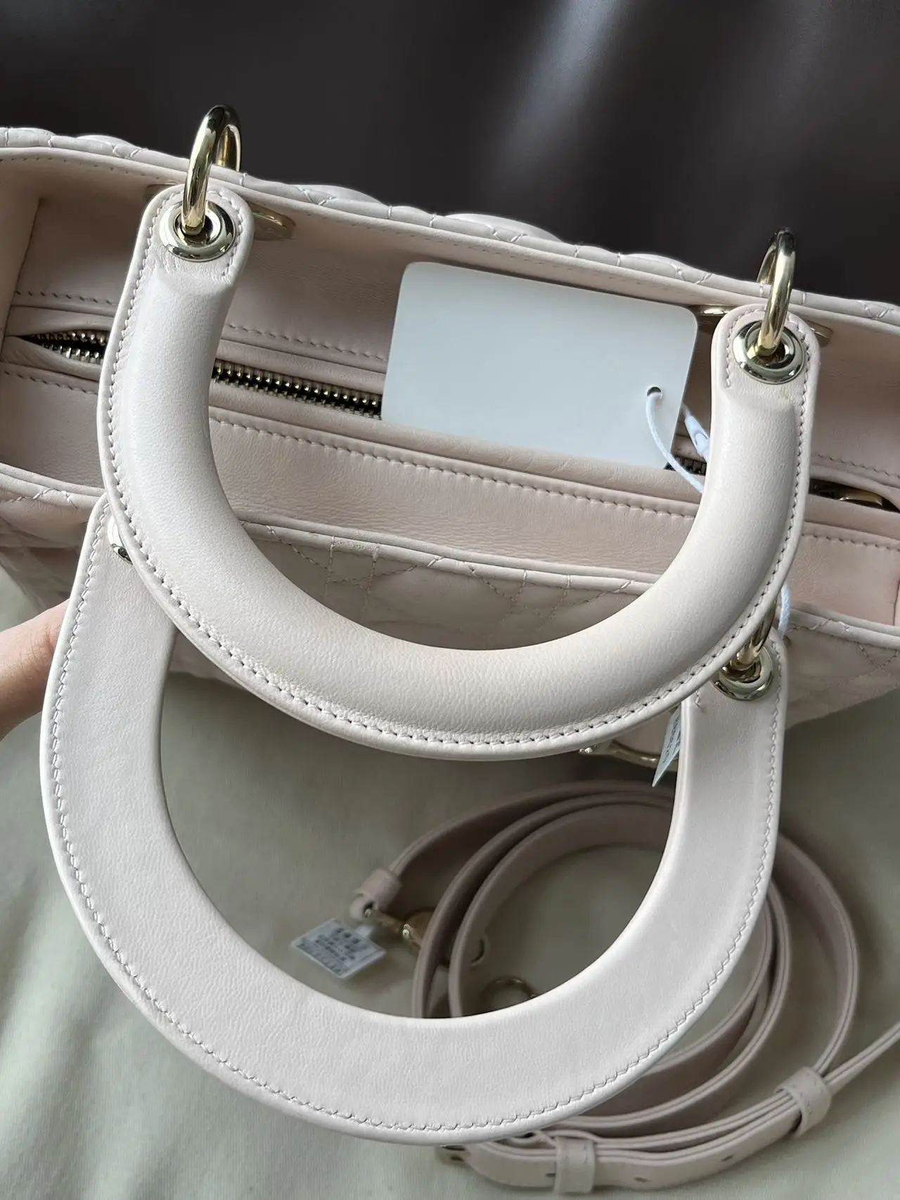 DIOR Pink Lambskin Medium Lady Dior Bag DIOR Pink Lambskin Medium Lady Dior Bag