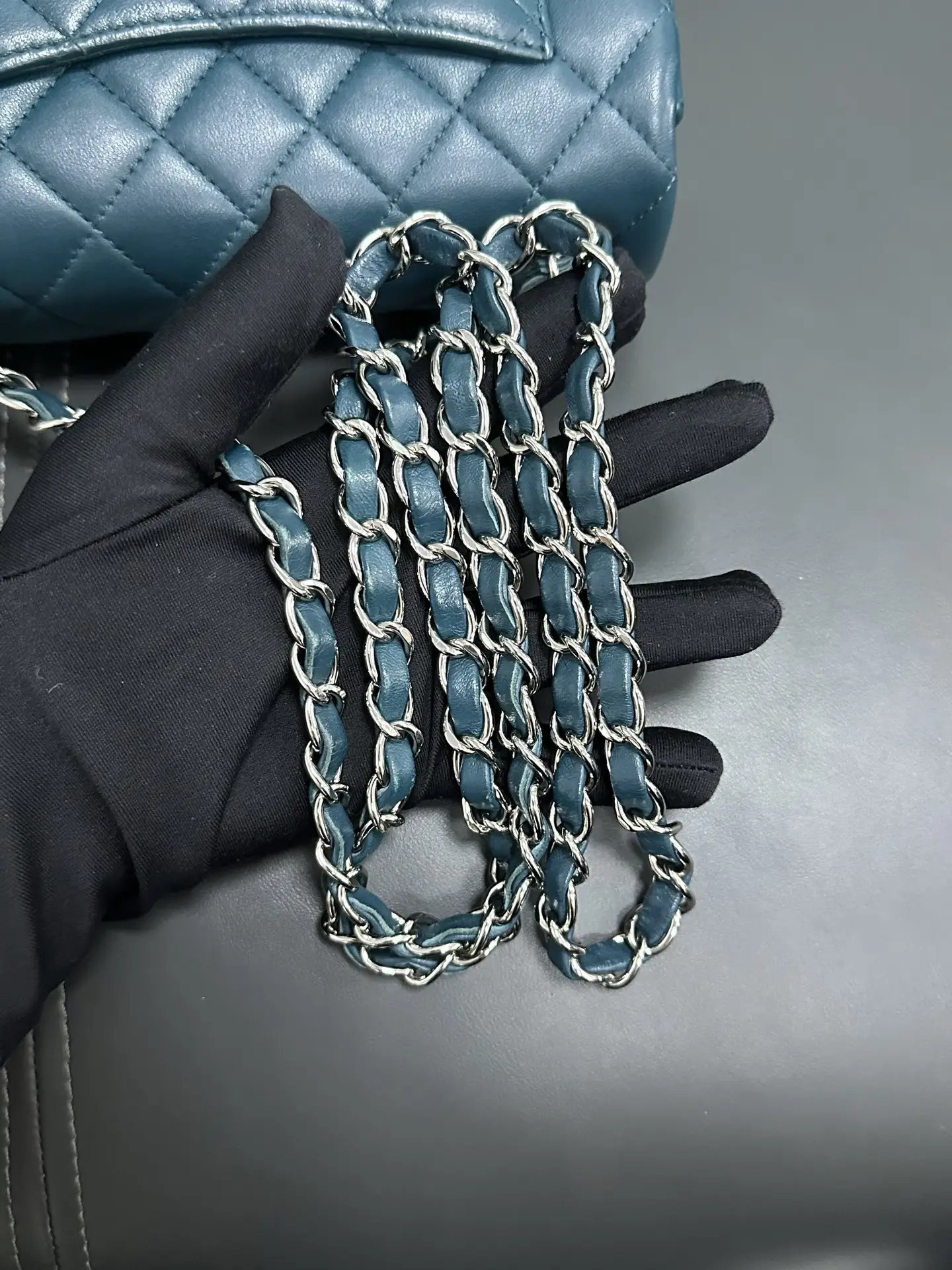 CHANEL Malachite Quilted Lambskin Mini Rectangular Classic Flap CHANEL Malachite Quilted Lambskin Mini Rectangular Classic Flap