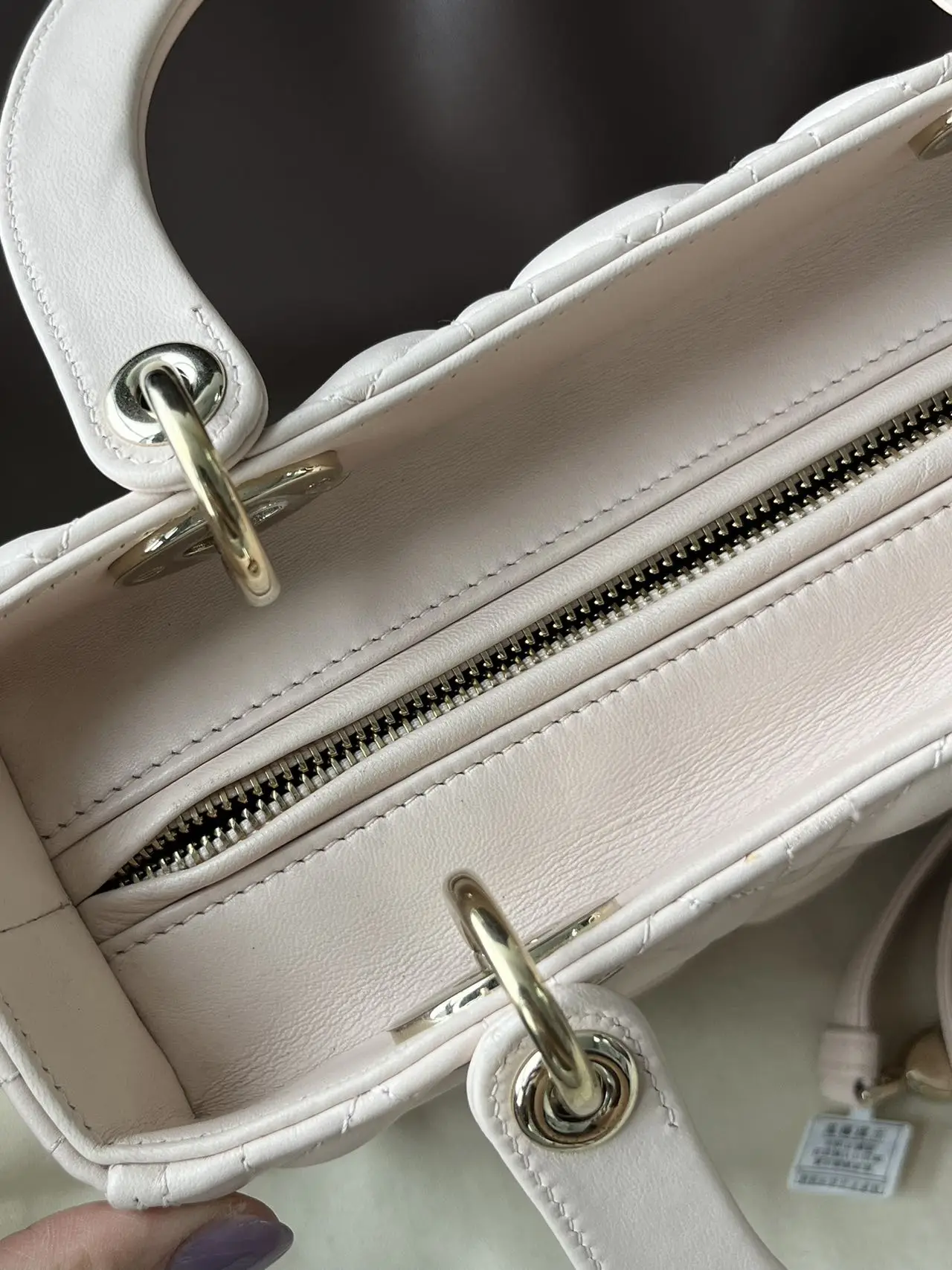 DIOR Pink Lambskin Medium Lady Dior Bag DIOR Pink Lambskin Medium Lady Dior Bag