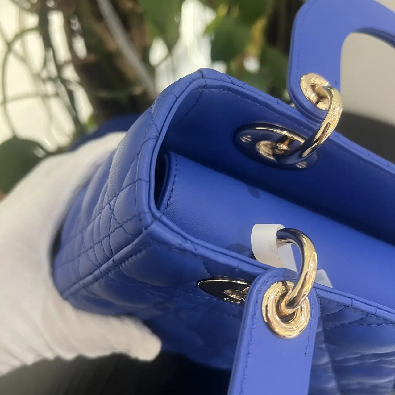 DIOR Small Lady Dior Bag Blue Lambskin DIOR Small Lady Dior Bag Blue Lambskin