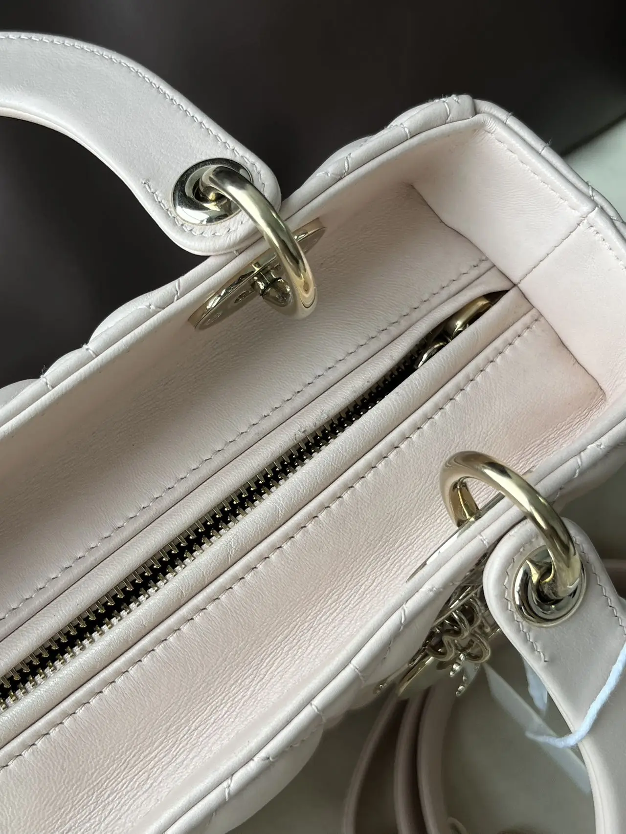 DIOR Pink Lambskin Medium Lady Dior Bag DIOR Pink Lambskin Medium Lady Dior Bag