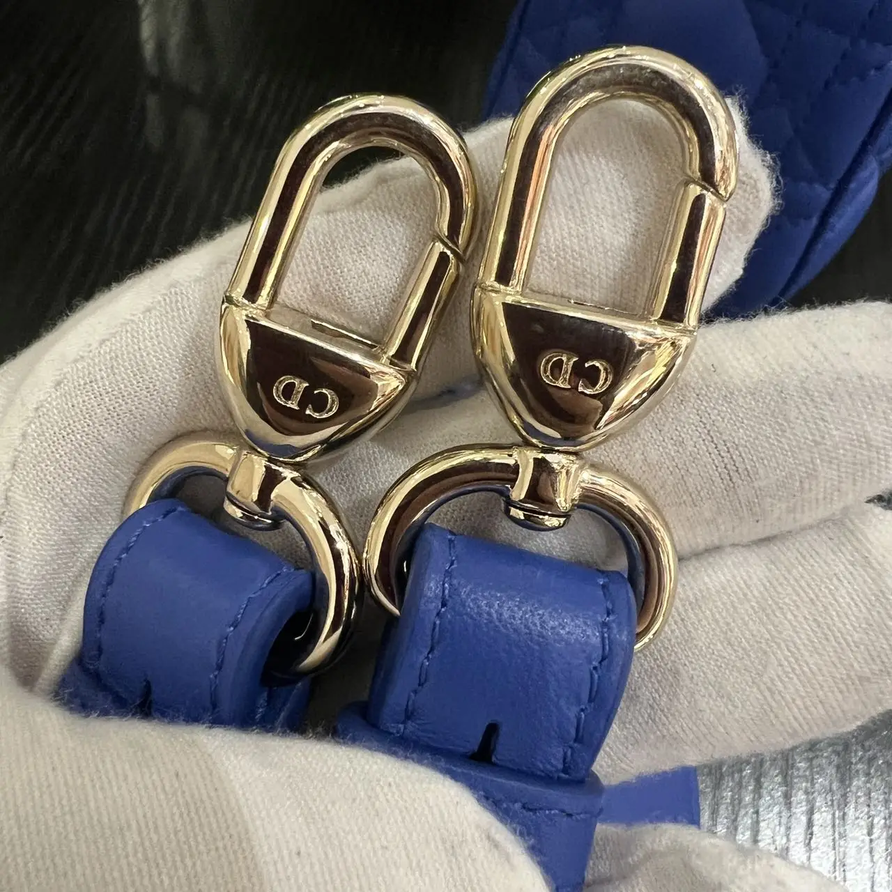 DIOR Small Lady Dior Bag Blue Lambskin DIOR Small Lady Dior Bag Blue Lambskin