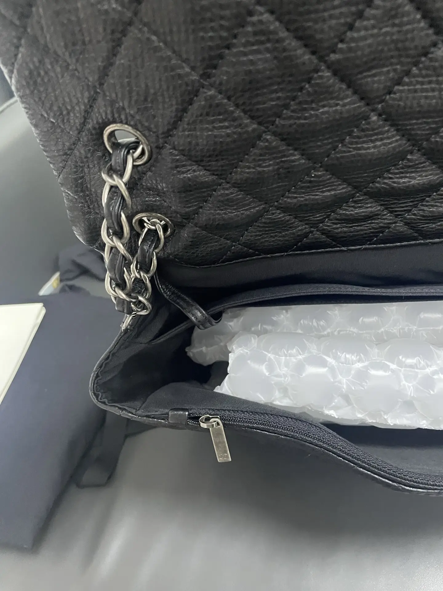 Chanel Black Calfskin Quilted XXL Travel Flap Bag New With Receipt Chanel Black Calfskin Quilted XXL Travel Flap Bag New With Receipt