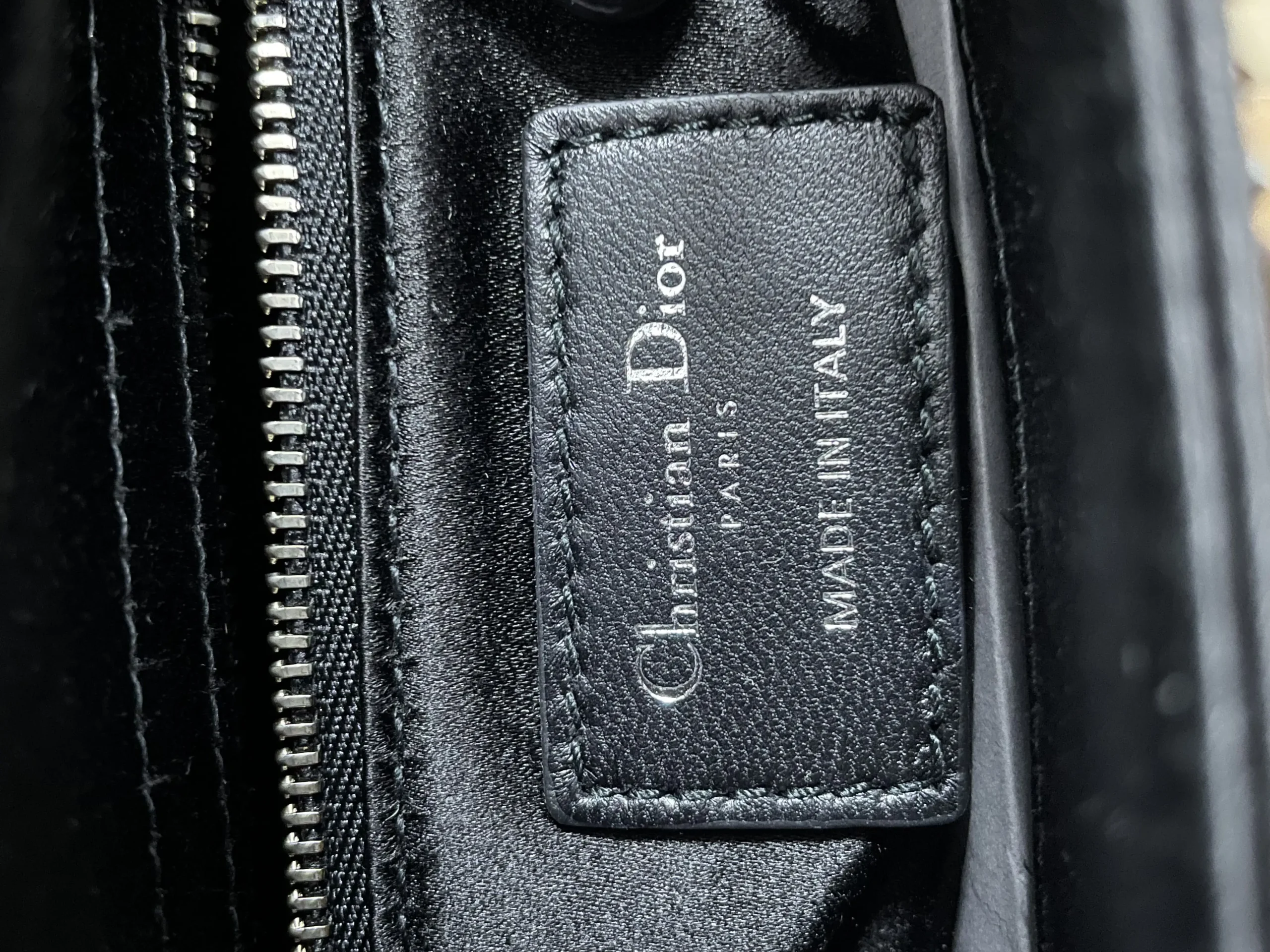 DIOR Mini Lady Dior Bag in Black Satin with Crystals DIOR Mini Lady Dior Bag in Black Satin with Crystals