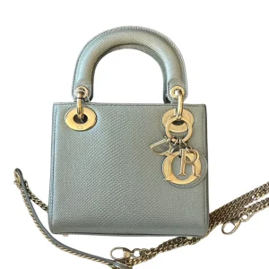 Dior Metallic Multicolor Karung Mini Lady Dior Tote
