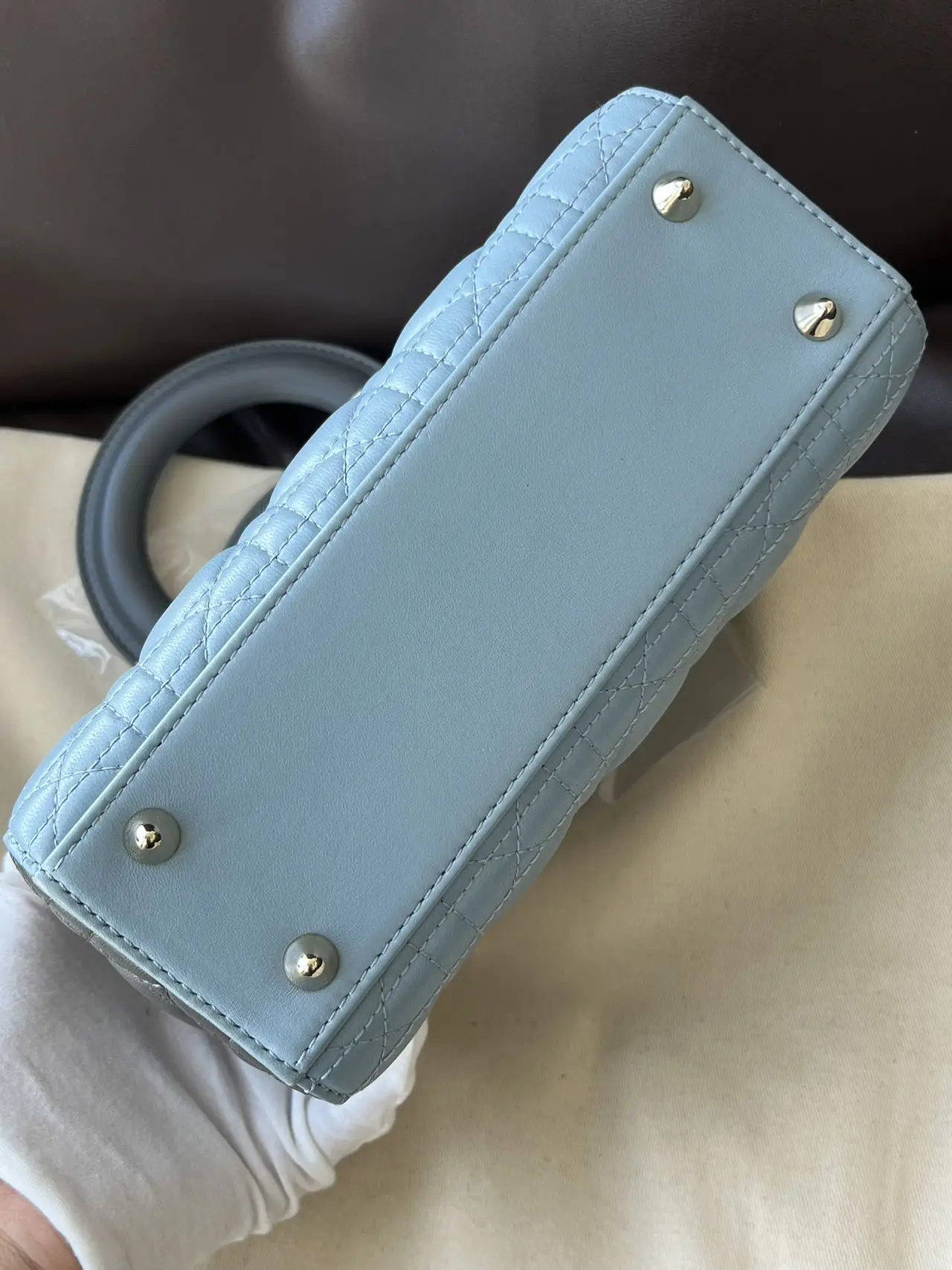 DIOR Small Lady Dior Bag Light Blue & Grey Lambskin DIOR Small Lady Dior Bag Light Blue & Grey Lambskin