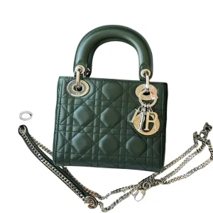 DIOR Mini Lady Dior Bag Forest Green Lambskin