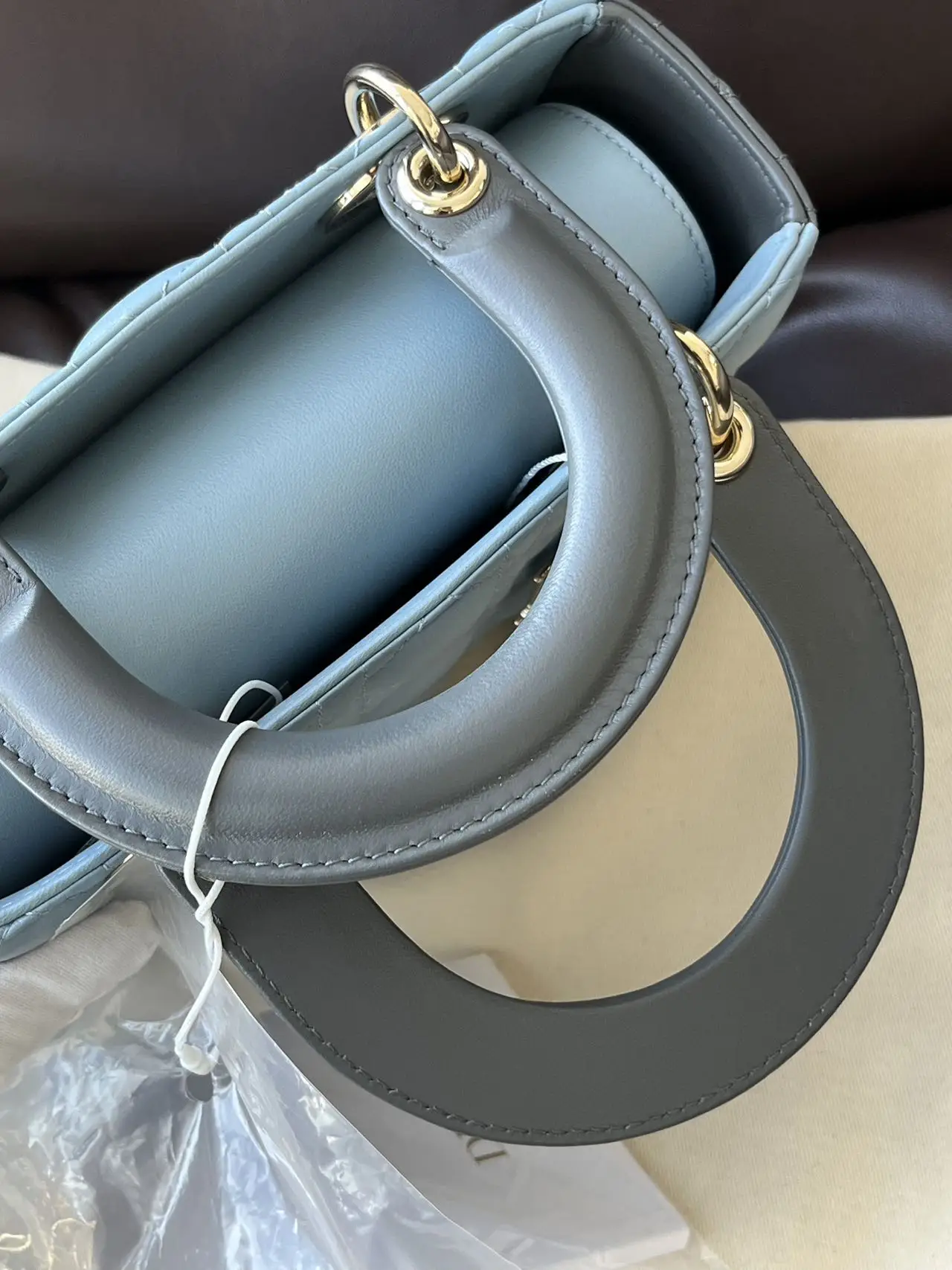DIOR Small Lady Dior Bag Light Blue & Grey Lambskin DIOR Small Lady Dior Bag Light Blue & Grey Lambskin