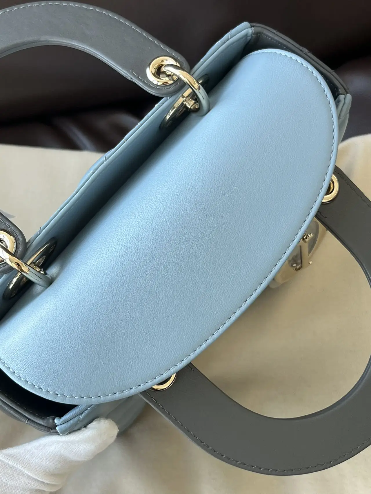 DIOR Small Lady Dior Bag Light Blue & Grey Lambskin DIOR Small Lady Dior Bag Light Blue & Grey Lambskin