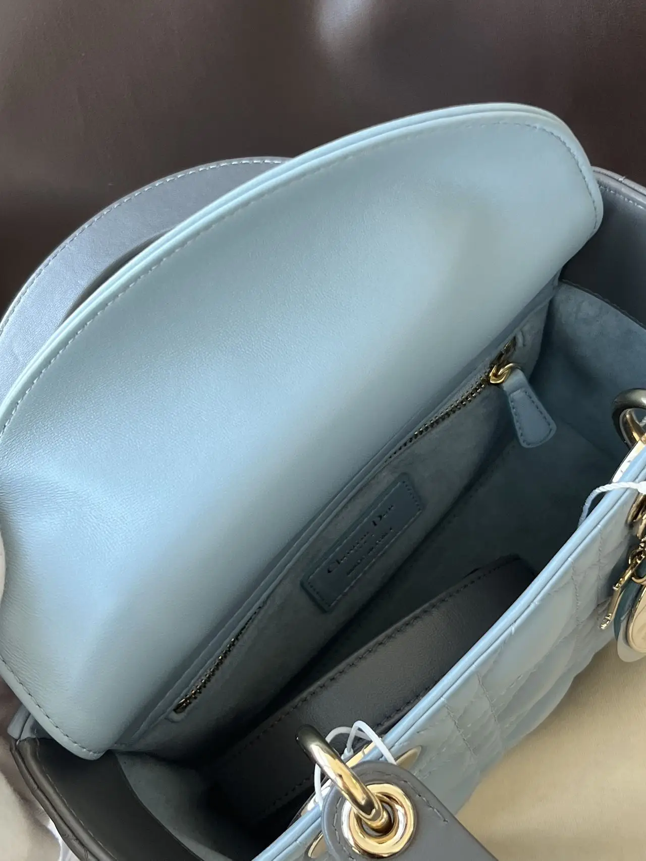 DIOR Small Lady Dior Bag Light Blue & Grey Lambskin DIOR Small Lady Dior Bag Light Blue & Grey Lambskin