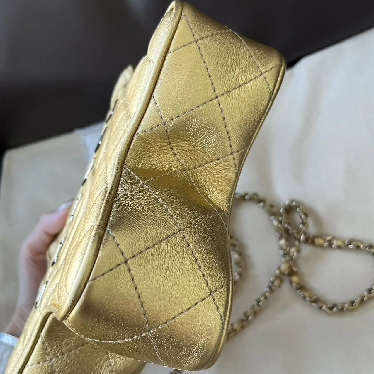 CHANEL Gold Quilted Lambskin Walk of Fame Star Bag CHANEL Gold Quilted Lambskin Walk of Fame Star Bag