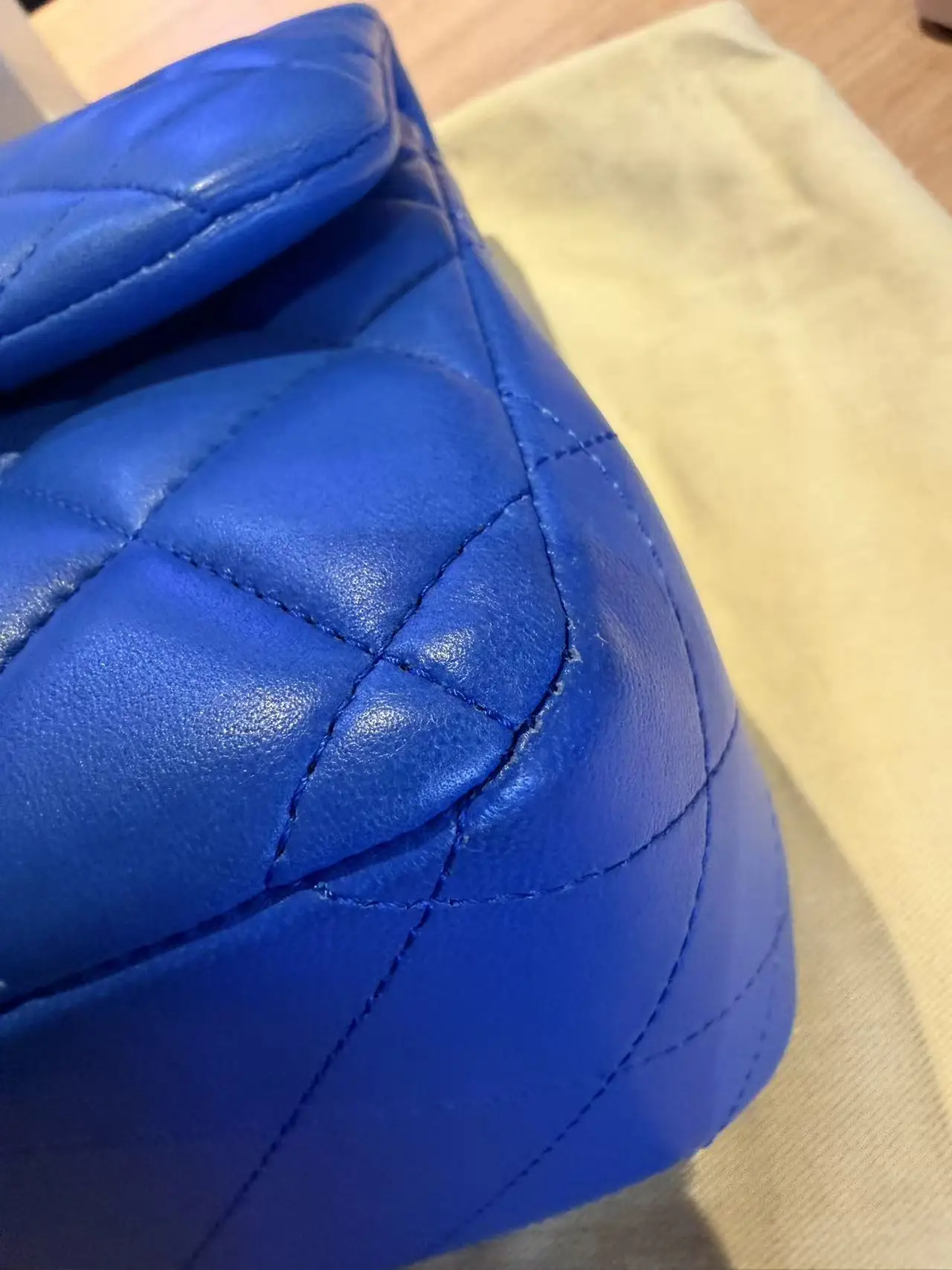 CHANEL Classic Flap Jumbo Handbag Blue Lambskin CHANEL Classic Flap Jumbo Handbag Blue Lambskin