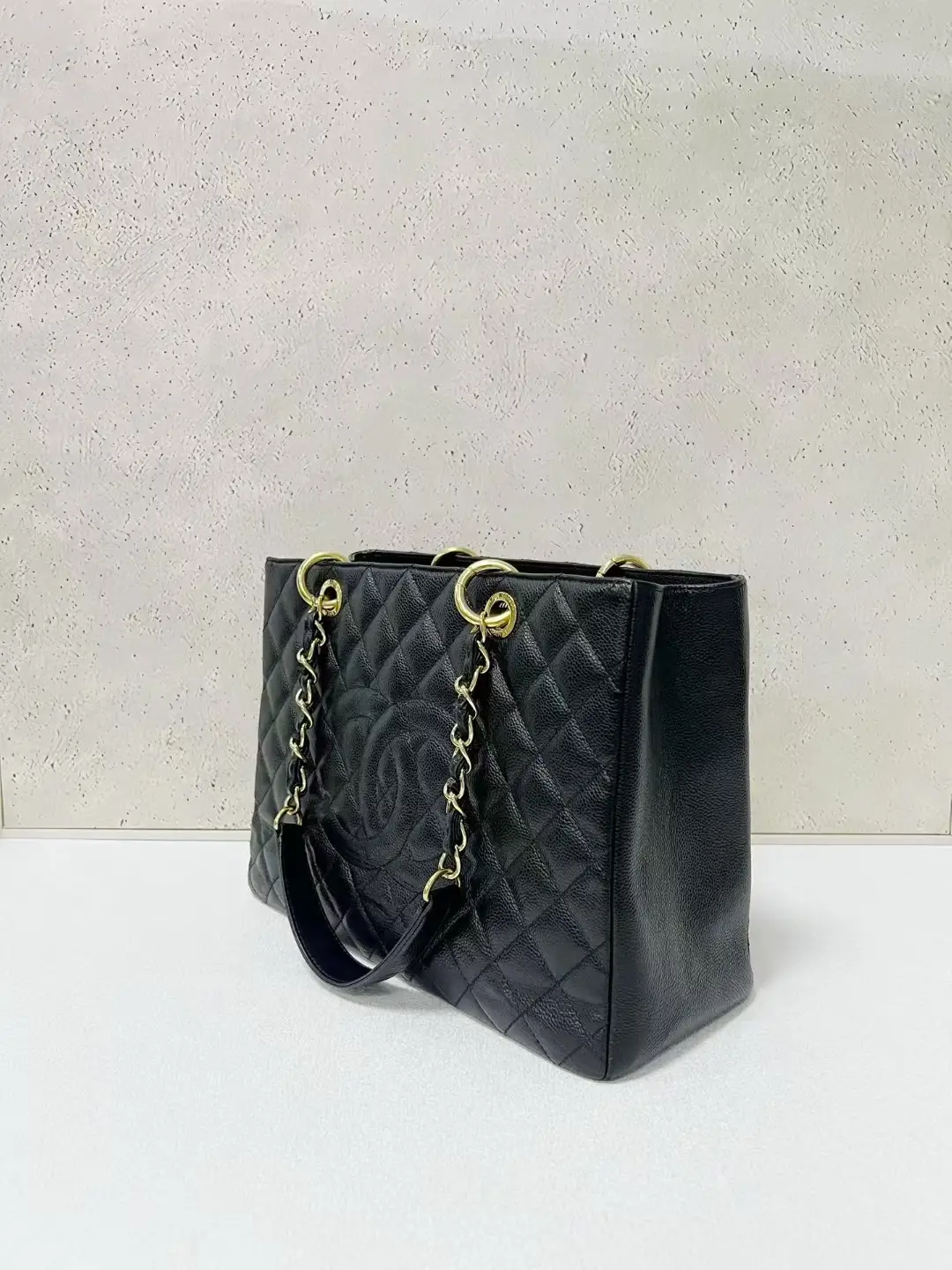 CHANEL Grand Shopping Tote in Black Caviar Leather CHANEL Grand Shopping Tote in Black Caviar Leather