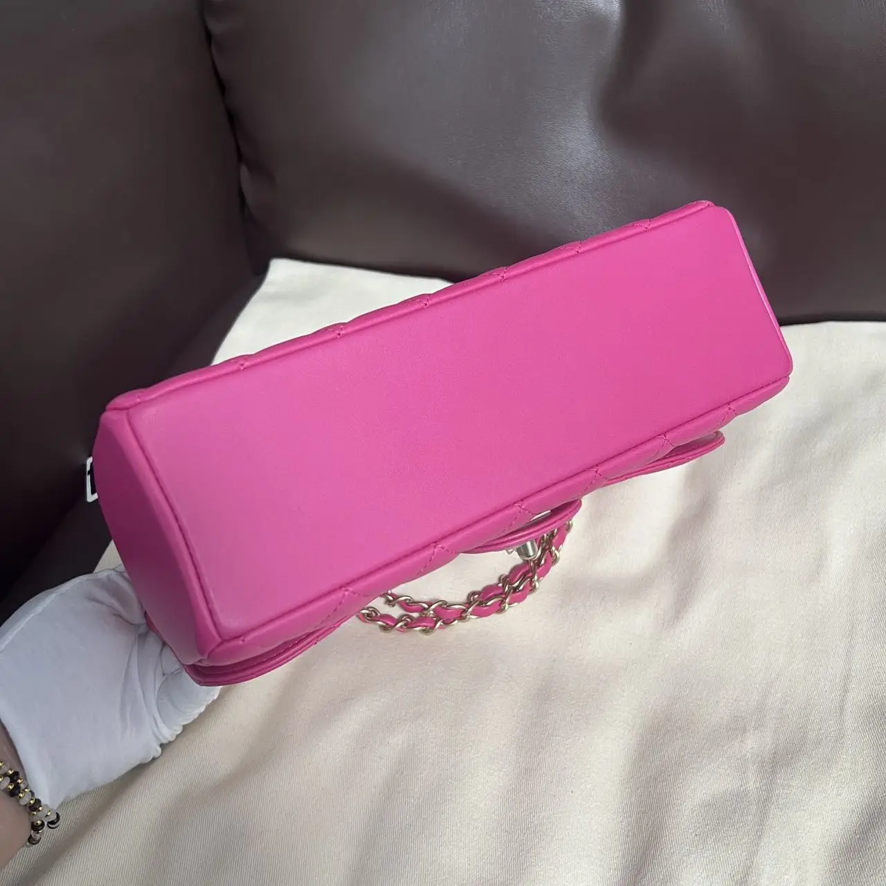 CHANEL Classic Flap Bag Small Pink Quilted Lambskin Bag Seasonal Collection New CHANEL Classic Flap Bag Small Pink Quilted Lambskin Bag Seasonal Collection New