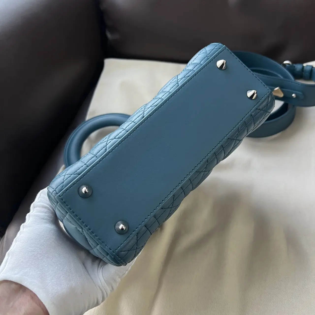 DIOR Small Lady Dior Bag Blue Lambskin DIOR Small Lady Dior Bag Blue Lambskin