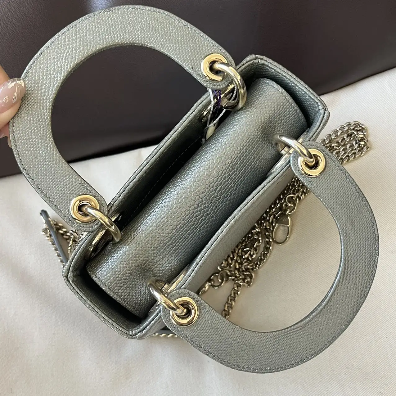 Dior Metallic Multicolor Karung Mini Lady Dior Tote Dior Metallic Multicolor Karung Mini Lady Dior Tote