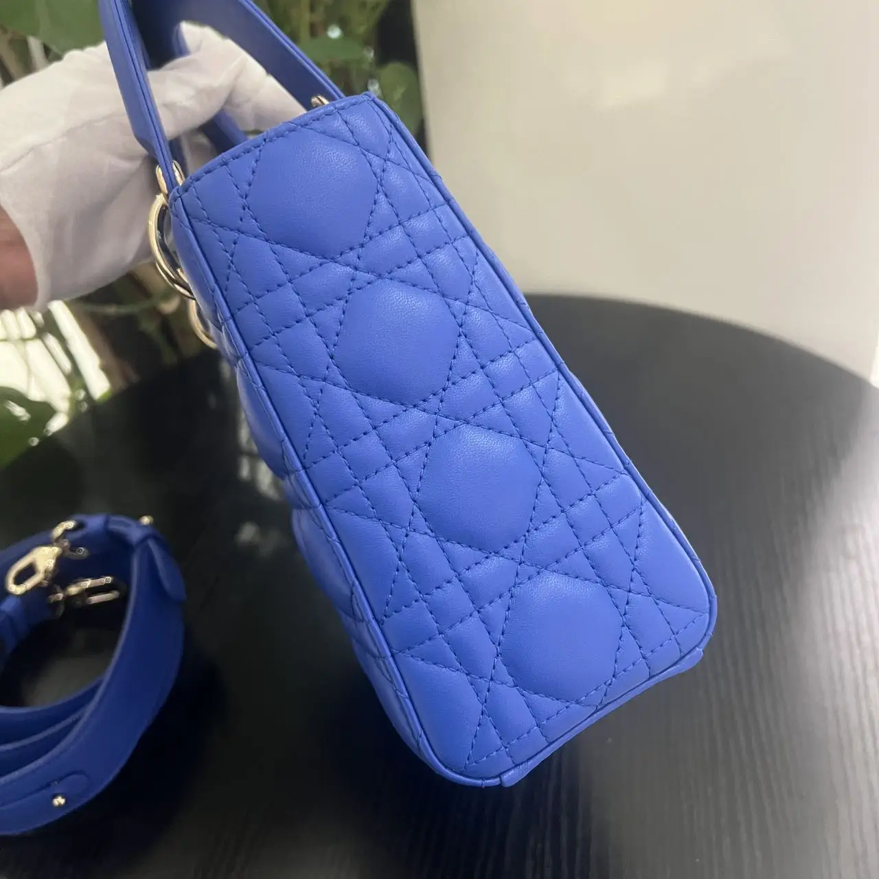 DIOR Small Lady Dior Bag Blue Lambskin DIOR Small Lady Dior Bag Blue Lambskin
