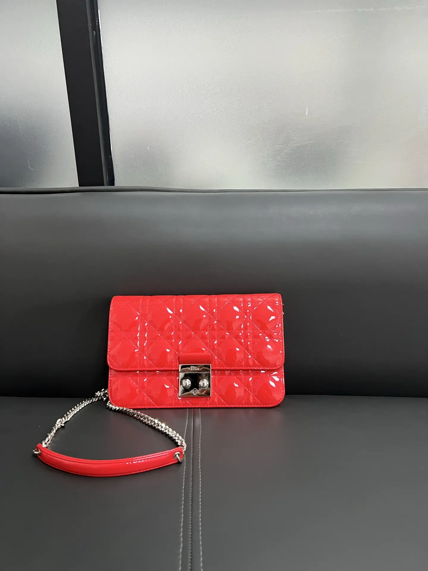 DIOR Christian Dior Miss Dior Chain Wallet Red DIOR Christian Dior Miss Dior Chain Wallet Red