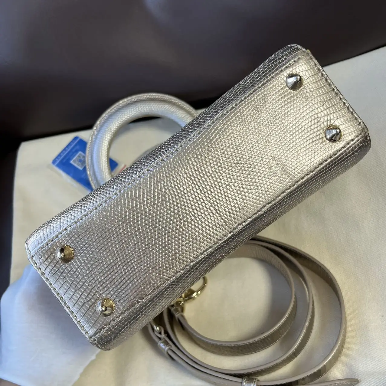 DIOR Small Lady Dior Bag Lizard Leather Gold DIOR Small Lady Dior Bag Lizard Leather Gold