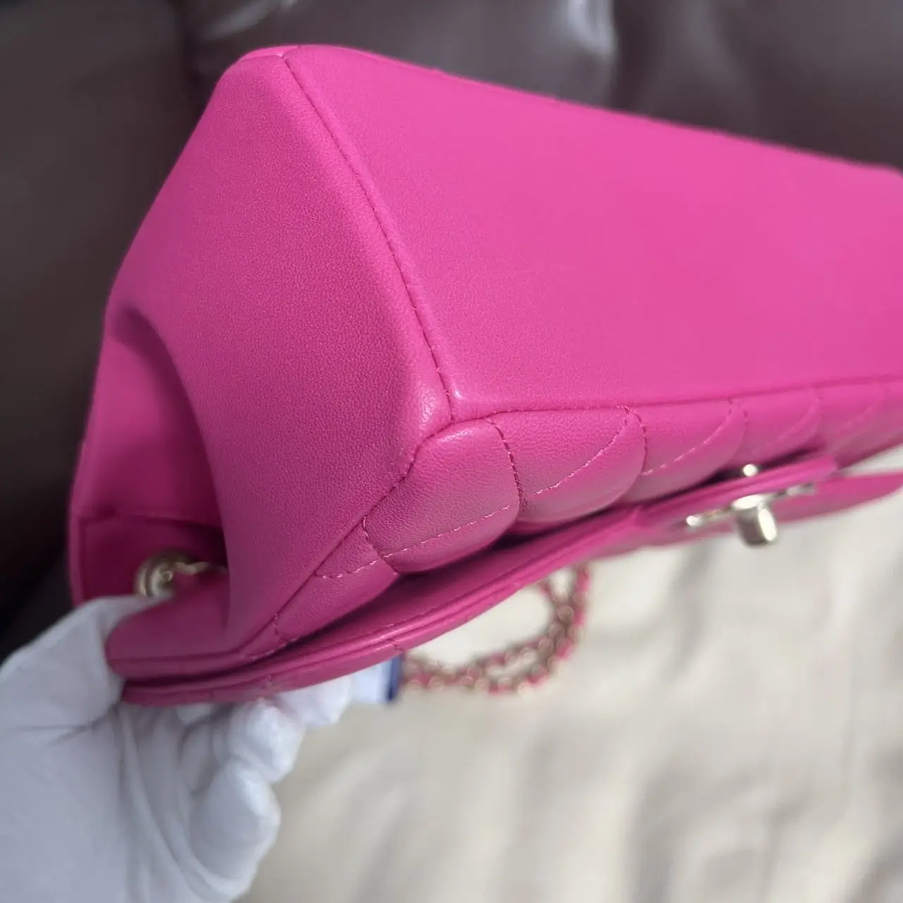 CHANEL Classic Flap Bag Small Pink Quilted Lambskin Bag Seasonal Collection New CHANEL Classic Flap Bag Small Pink Quilted Lambskin Bag Seasonal Collection New