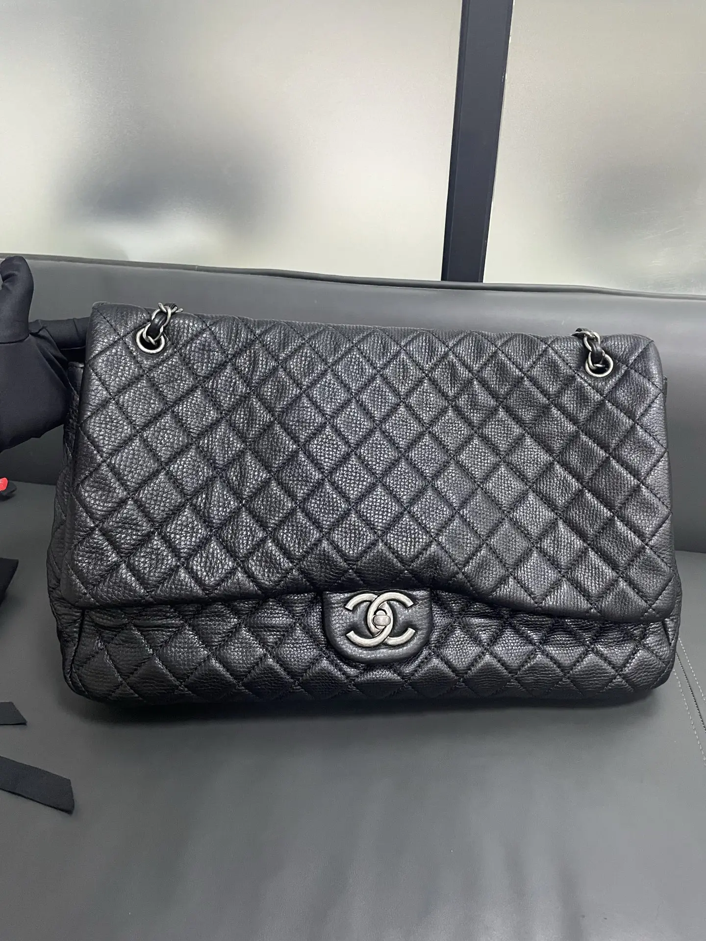 Chanel Black Calfskin Quilted XXL Travel Flap Bag New With Receipt Chanel Black Calfskin Quilted XXL Travel Flap Bag New With Receipt