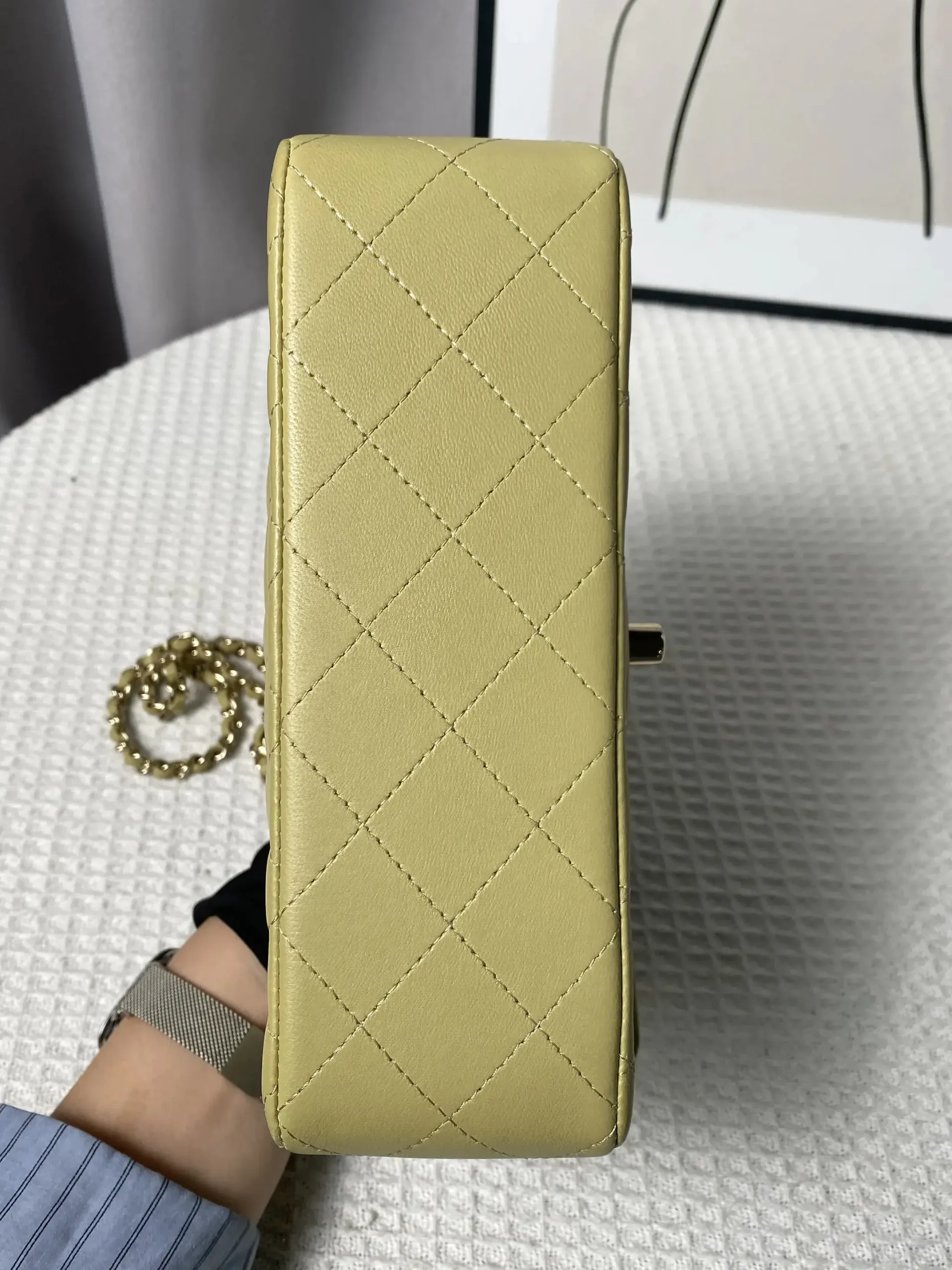 Chanel Mini Rectangular Classic Top Handle Flap Bag Yellow Lambskin Chanel Mini Rectangular Classic Top Handle Flap Bag Yellow Lambskin