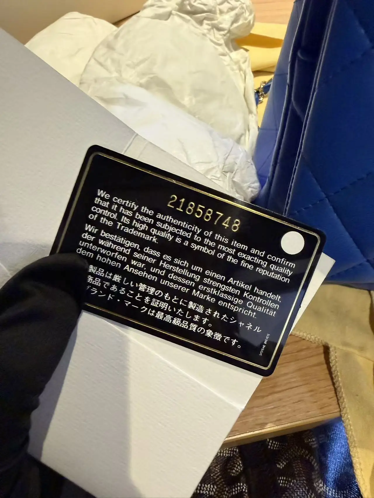 CHANEL Classic Flap Jumbo Handbag Blue Lambskin CHANEL Classic Flap Jumbo Handbag Blue Lambskin