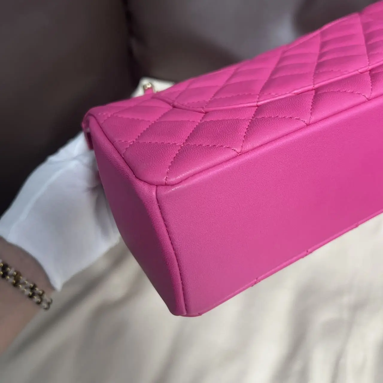 CHANEL Classic Flap Bag Small Pink Quilted Lambskin Bag Seasonal Collection New CHANEL Classic Flap Bag Small Pink Quilted Lambskin Bag Seasonal Collection New