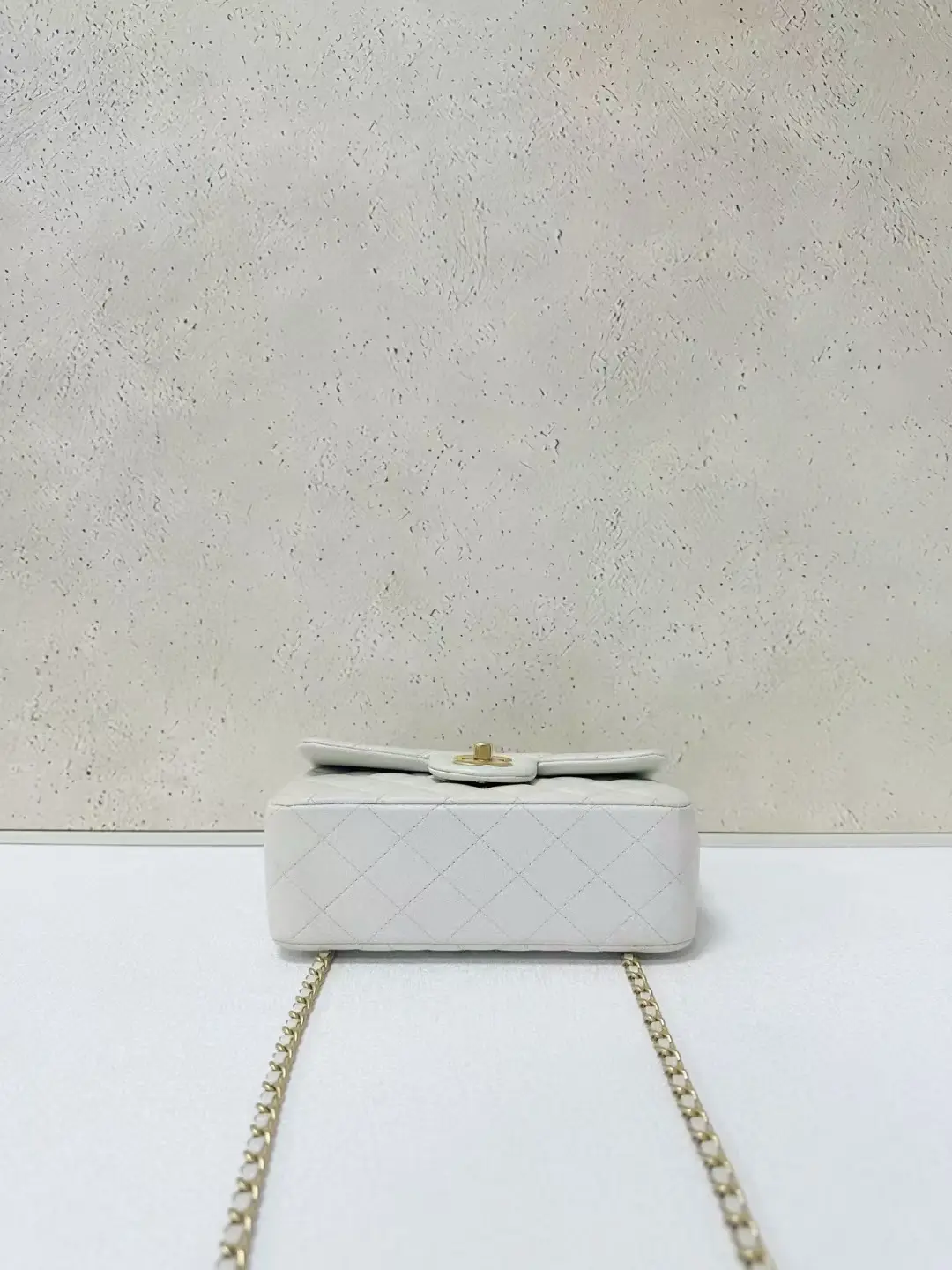 Chanel Mini Rectangular Classic Top Handle Flap Bag White Lambskin Chanel Mini Rectangular Classic Top Handle Flap Bag White Lambskin